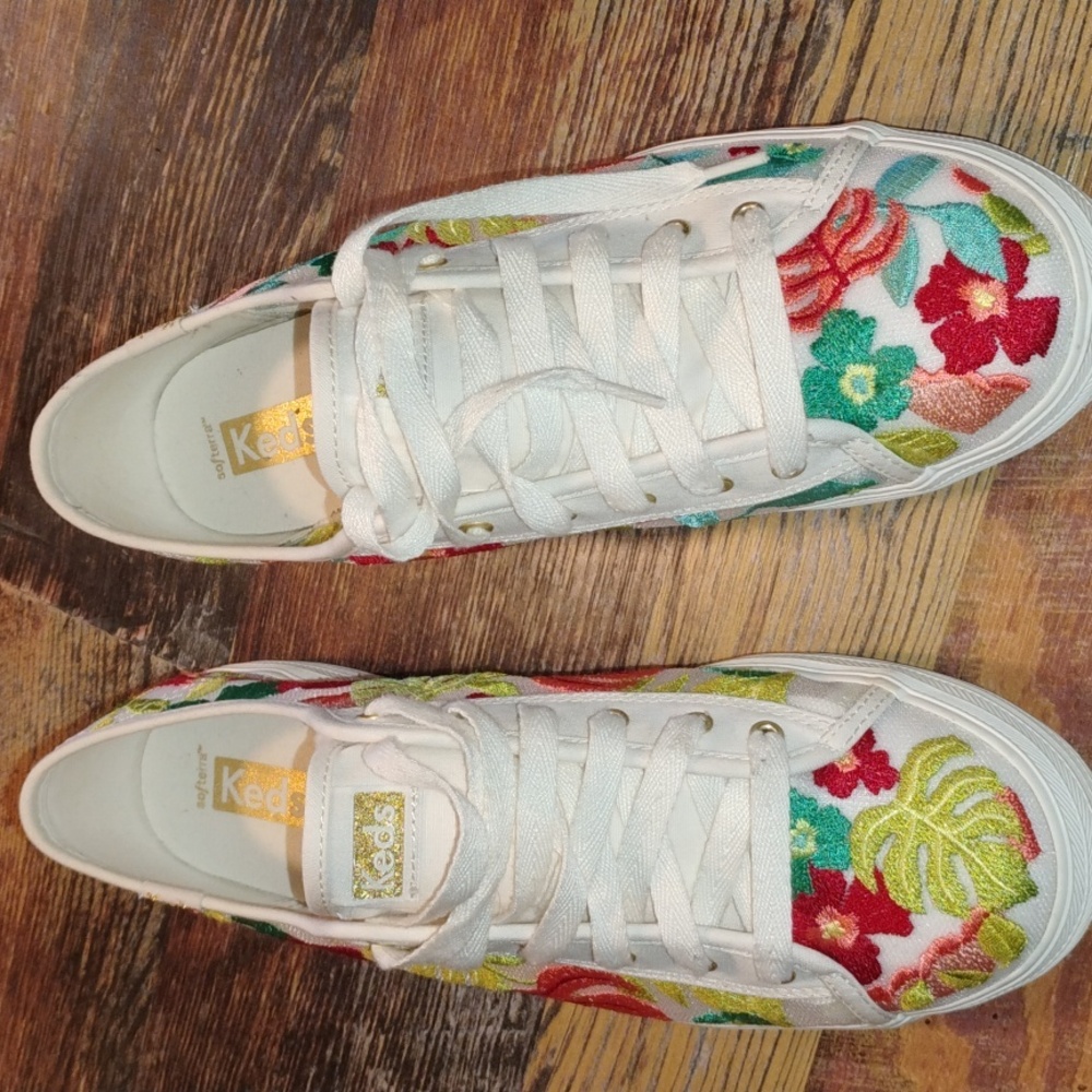 Keds Women's Colorful Floral Sneakers - White and Red